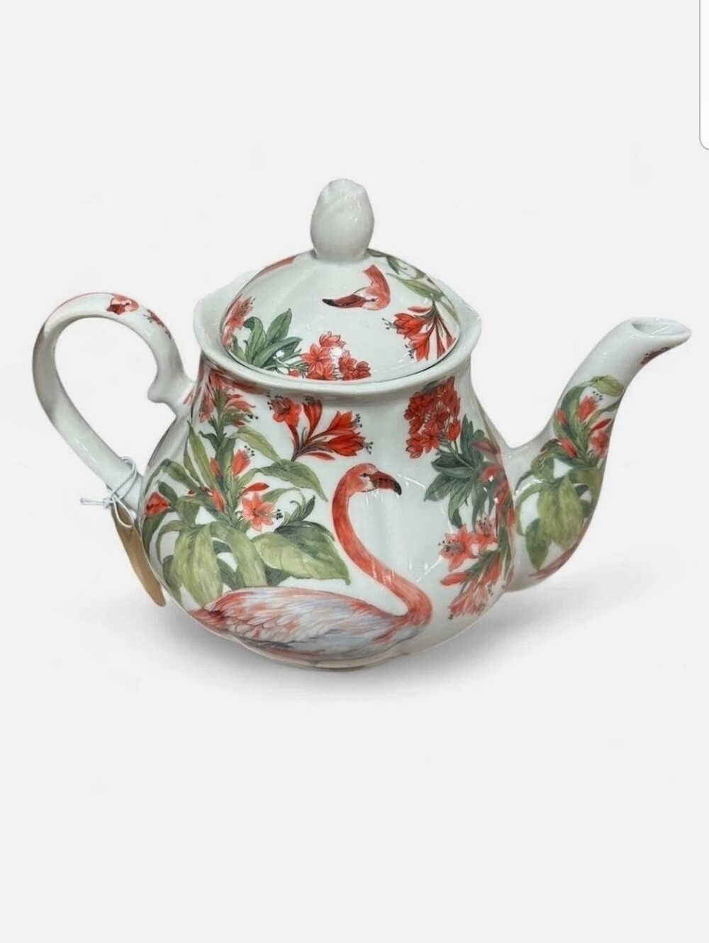 Kent Pottery Flamingo Floral Porcelain Teapot Floral Decorative Shabby Chic NEW